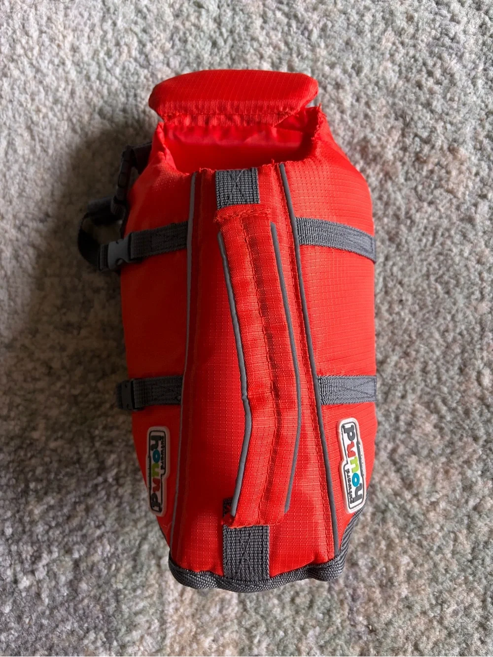 Outward Hound Bright Red Dog Life Vest with Gray Straps